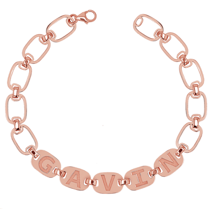 Custom Chain Link Name Bracelet - Lotus Diamond