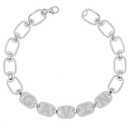Custom Chain Link Name Bracelet - Lotus Diamond