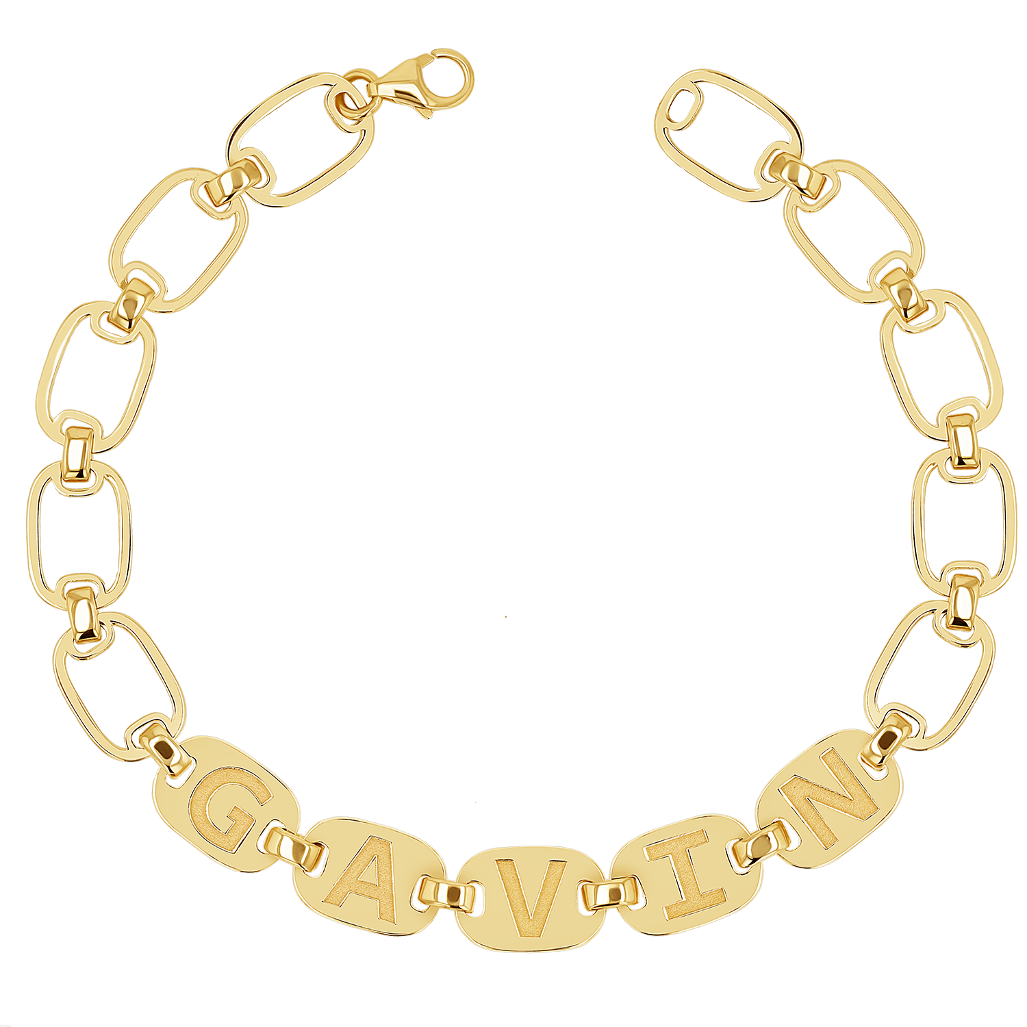 Custom Chain Link Name Bracelet - Lotus Diamond