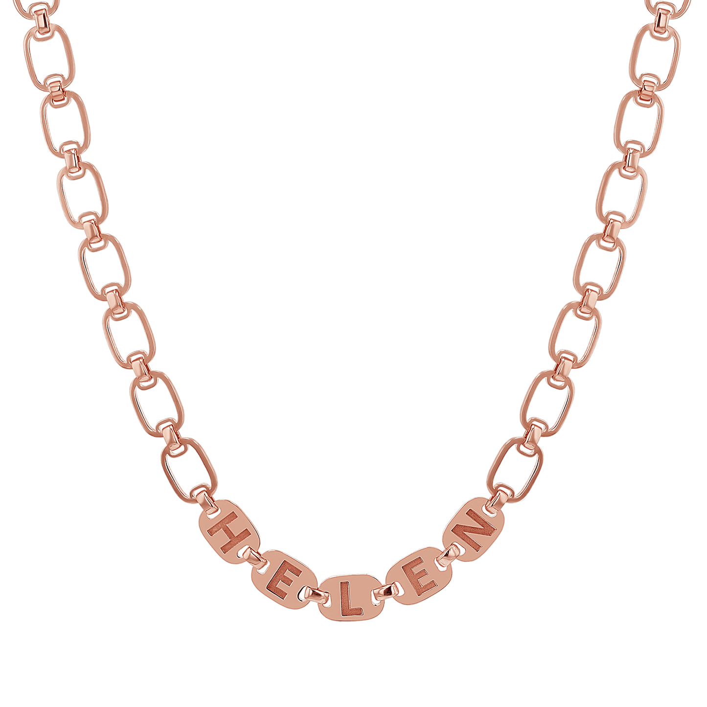 Custom Chain Link Name Necklace - Lotus Diamond