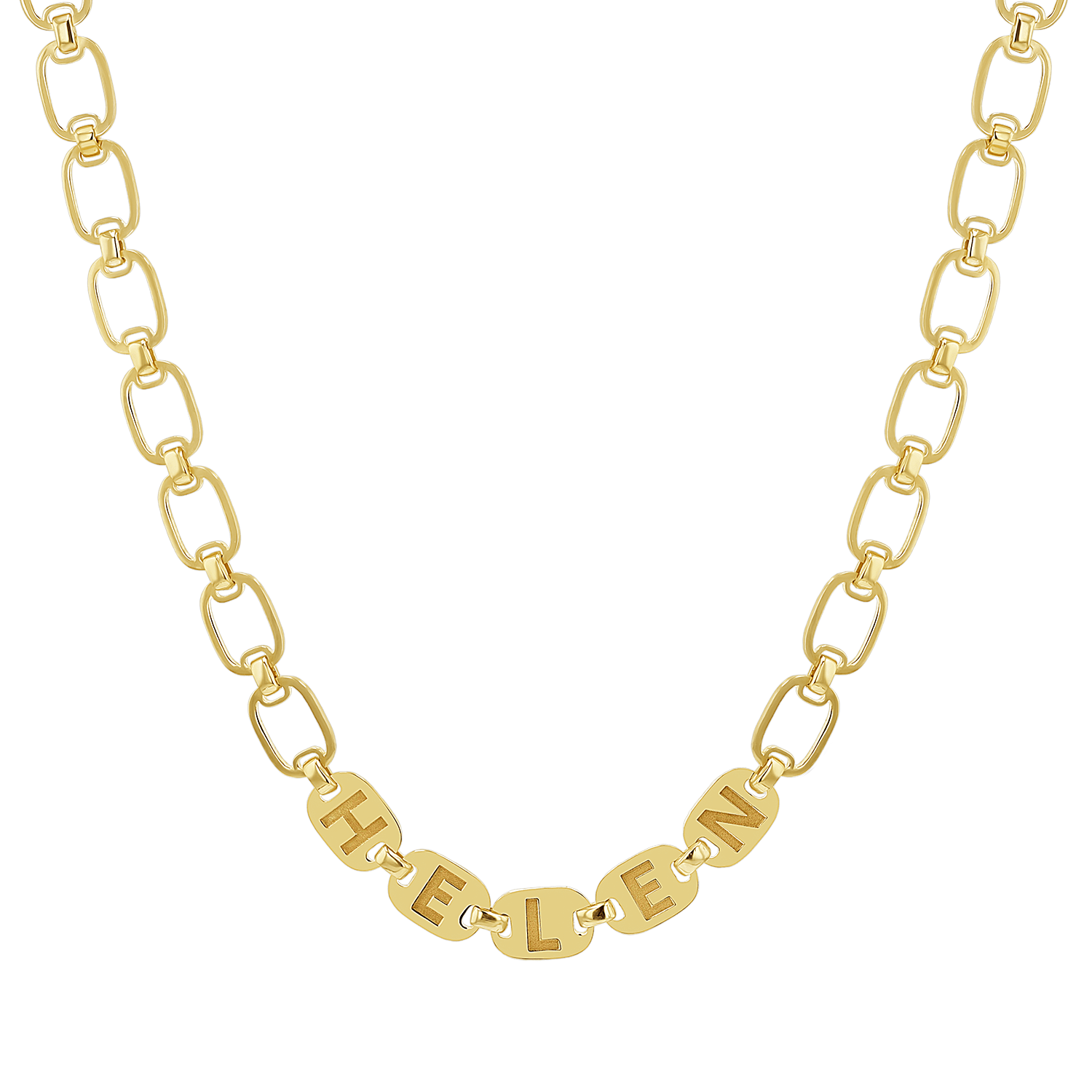 Custom Chain Link Name Necklace - Lotus Diamond