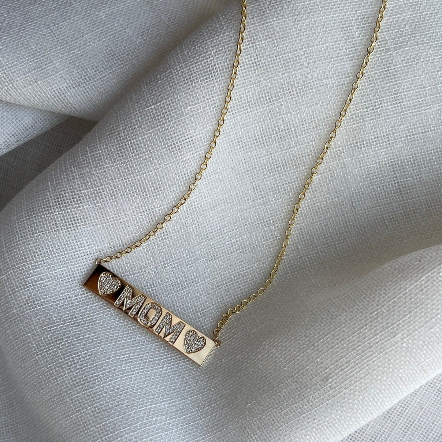 Custom Diamond Bar Necklace - Lotus Diamond