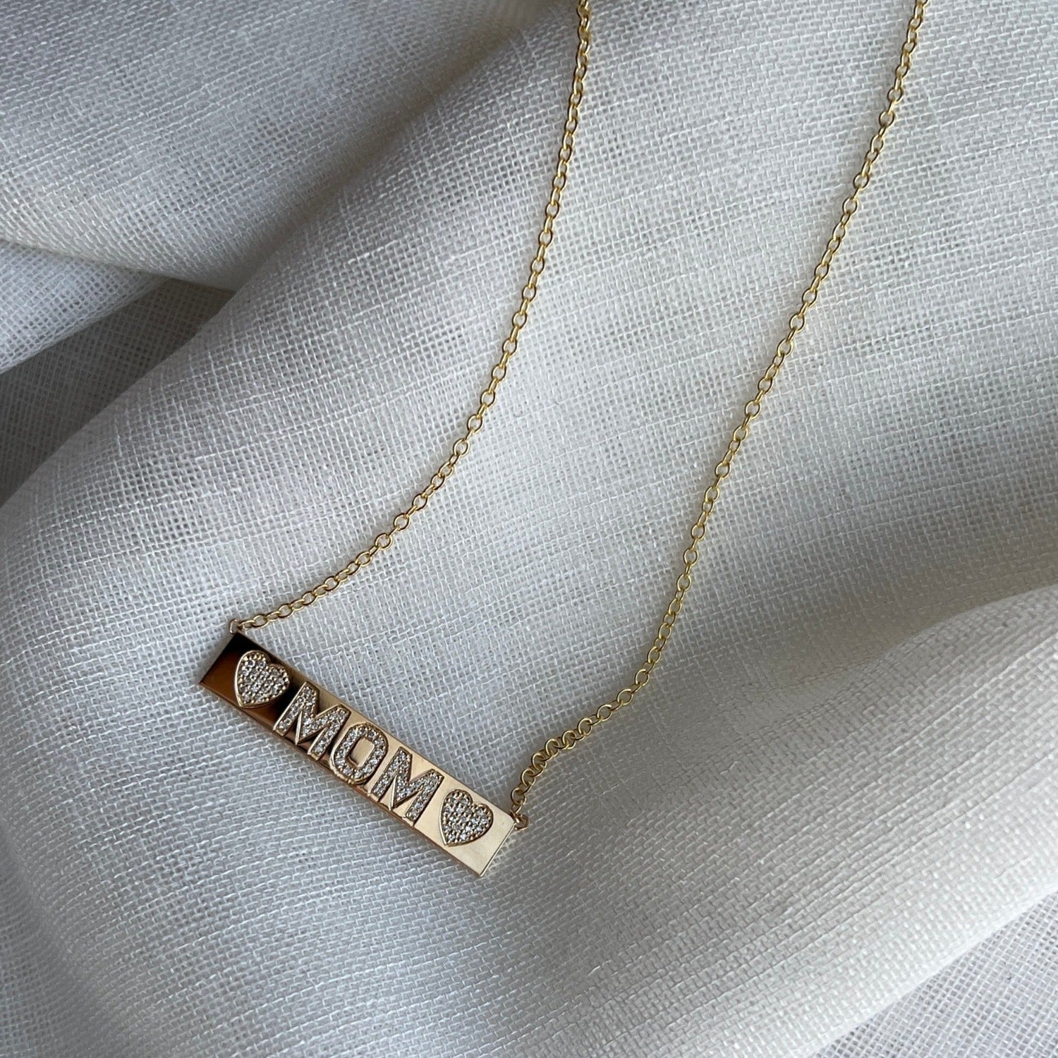 Custom Diamond Bar Necklace - Lotus Diamond
