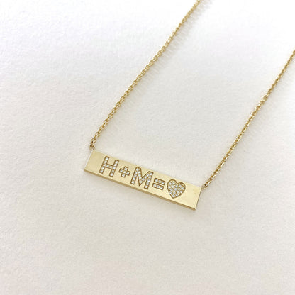 Custom Diamond Bar Necklace - Lotus Diamond