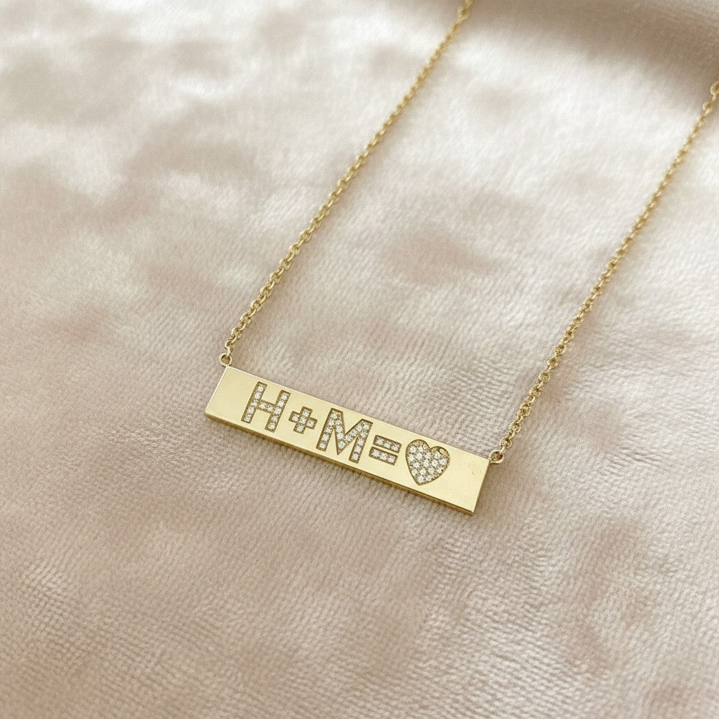Custom Diamond Bar Necklace - Lotus Diamond
