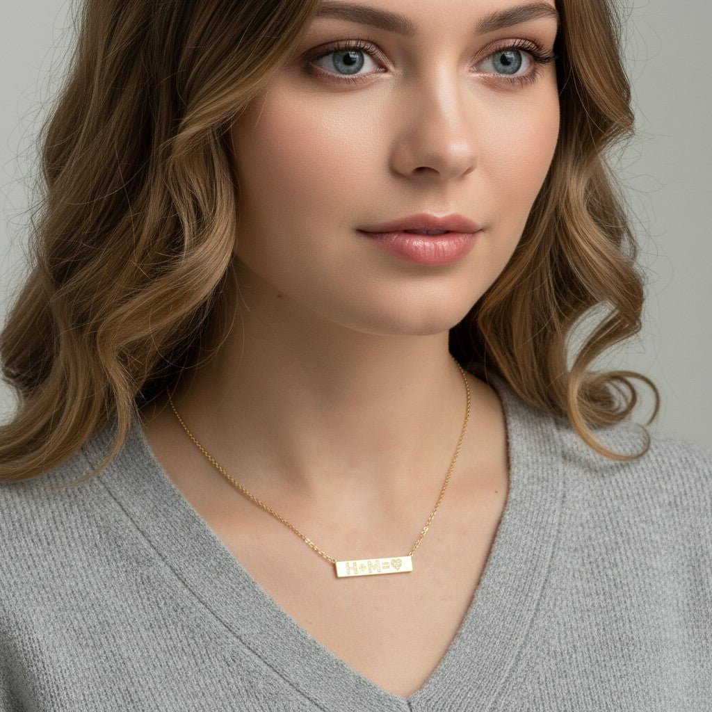 Custom Diamond Bar Necklace - Lotus Diamond