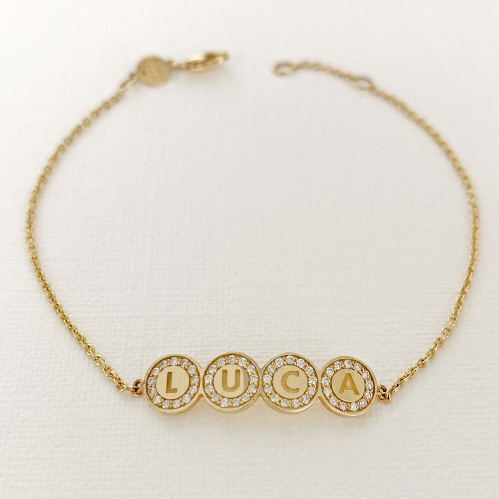 Custom Diamond Bubble Bracelet - Lotus Diamond
