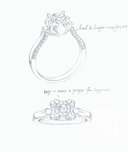 Custom Diamond Engagement Ring - Lotus Diamond