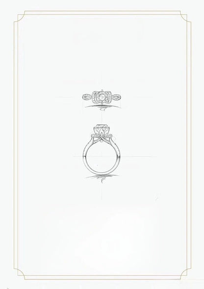 Custom Diamond Engagement Ring - Lotus Diamond