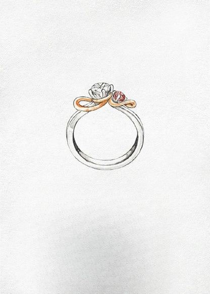 Custom Diamond Engagement Ring - Lotus Diamond