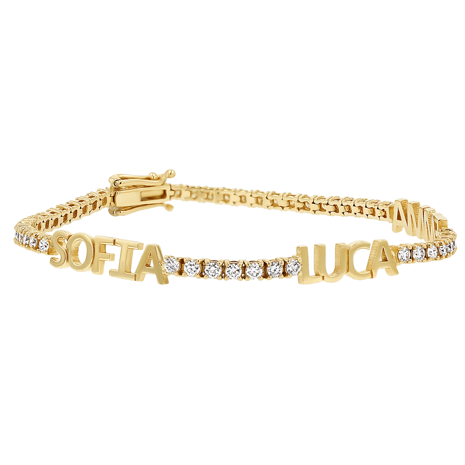Custom Diamond Name Tennis Bracelet - Lotus Diamond
