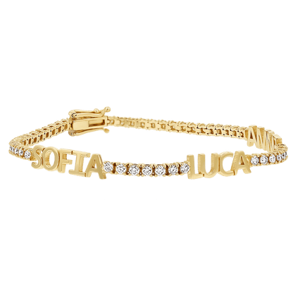 Custom Diamond Name Tennis Bracelet - Lotus Diamond