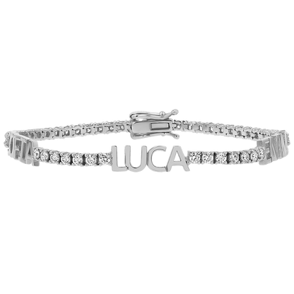 Custom Diamond Name Tennis Bracelet - Lotus Diamond