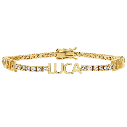Custom Diamond Name Tennis Bracelet - Lotus Diamond