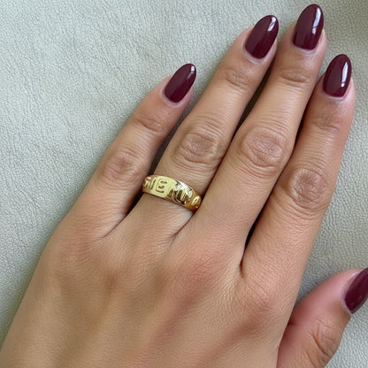 Custom Domed Ring - Lotus Diamond