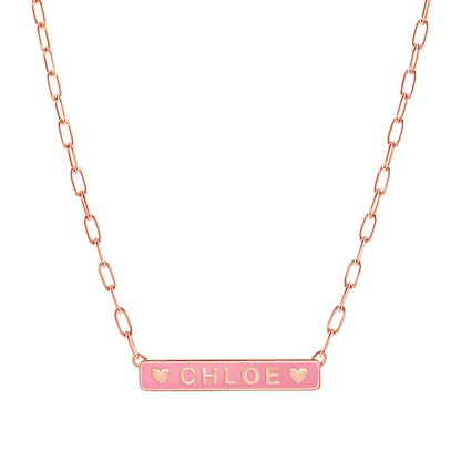 Custom Enamel ID Necklace - Lotus Diamond
