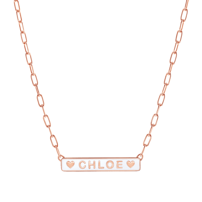 Custom Enamel ID Necklace - Lotus Diamond
