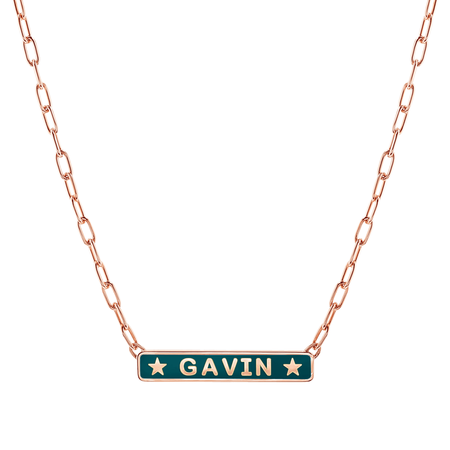 Custom Enamel ID Necklace - Lotus Diamond
