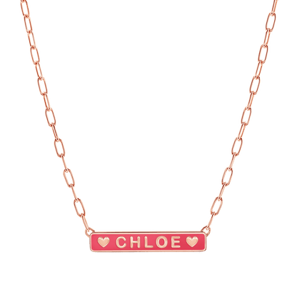 Custom Enamel ID Necklace - Lotus Diamond