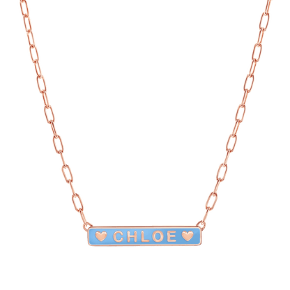 Custom Enamel ID Necklace - Lotus Diamond
