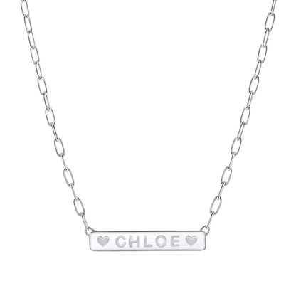 Custom Enamel ID Necklace - Lotus Diamond