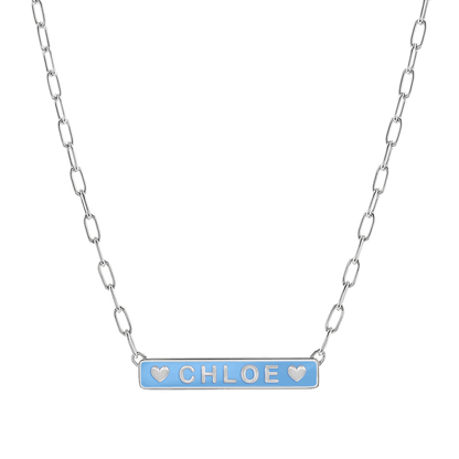 Custom Enamel ID Necklace - Lotus Diamond