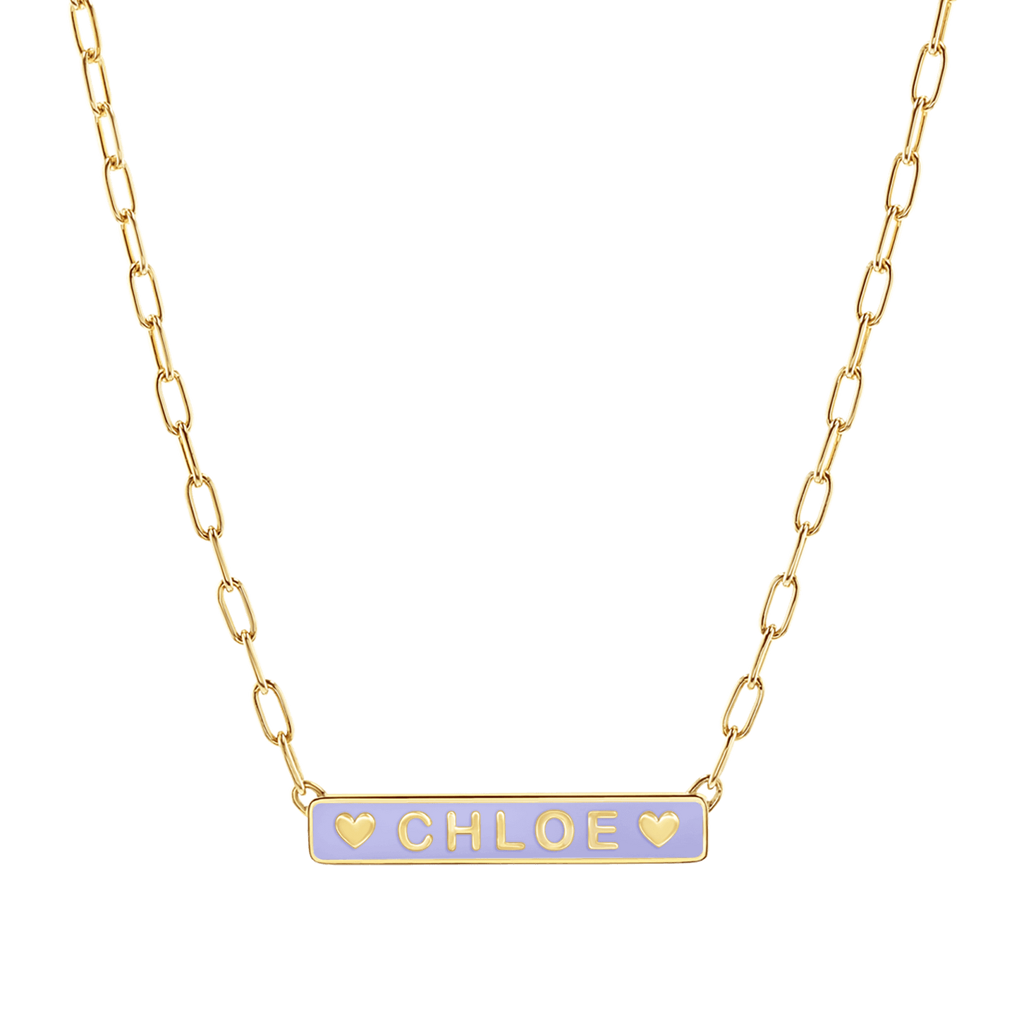 Custom Enamel ID Necklace - Lotus Diamond
