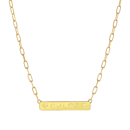 Custom Enamel ID Necklace - Lotus Diamond