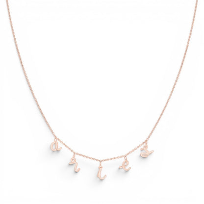 Custom Mini Letter Necklace - Lotus Diamond