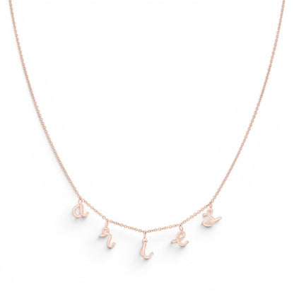 Custom Mini Letter Necklace - Lotus Diamond