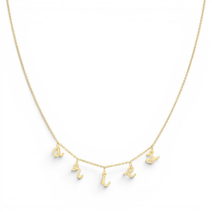 Custom Mini Letter Necklace - Lotus Diamond