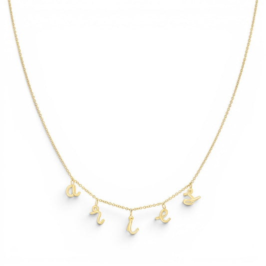 Custom Mini Letter Necklace - Lotus Diamond