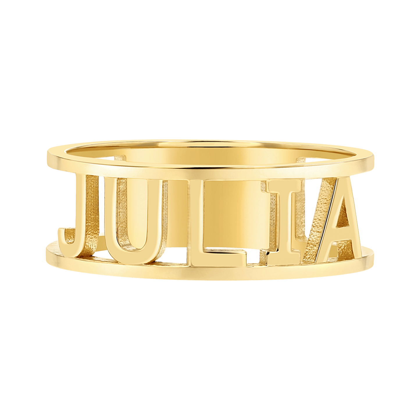 Custom Name Band Ring - Lotus Diamond