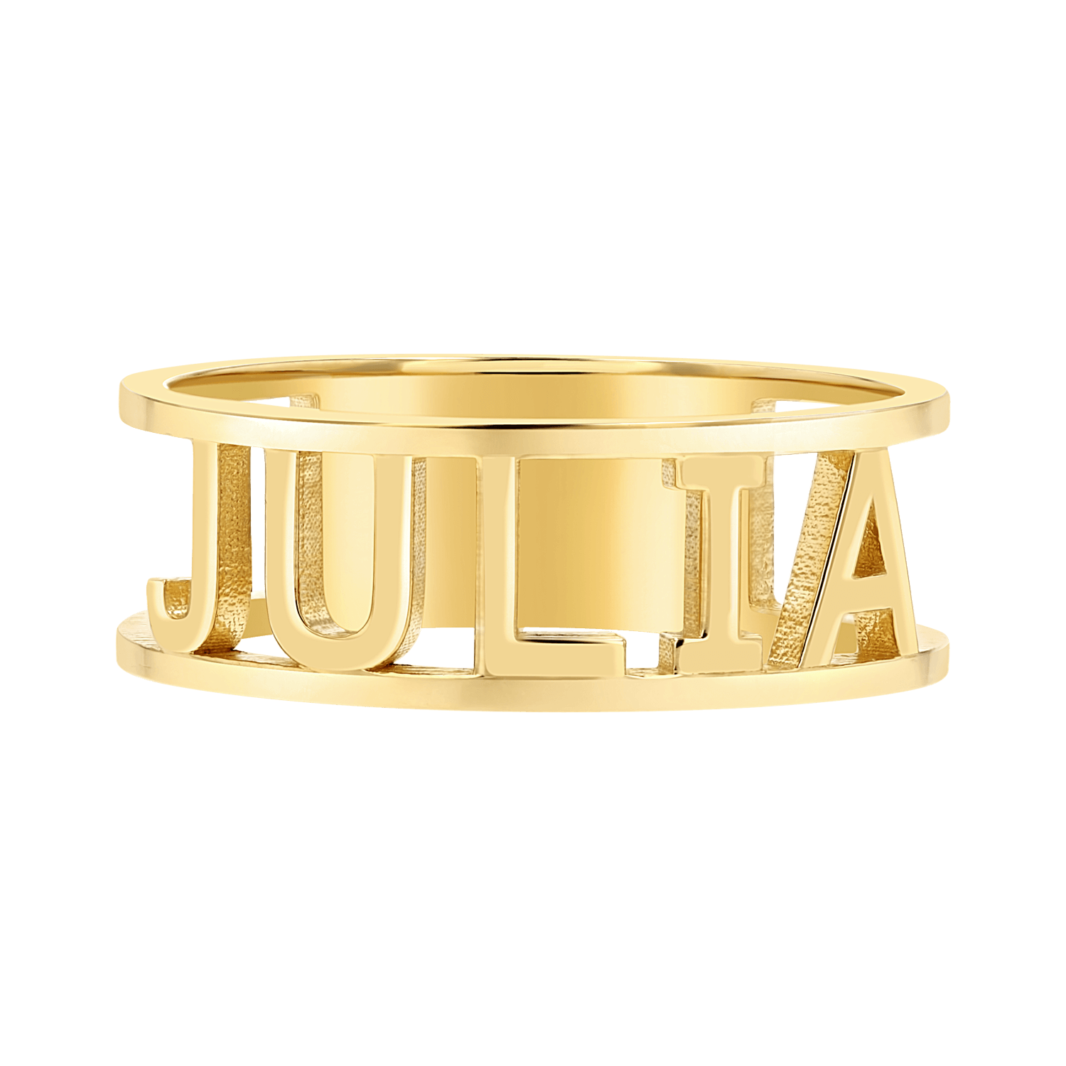 Custom Name Band Ring - Lotus Diamond