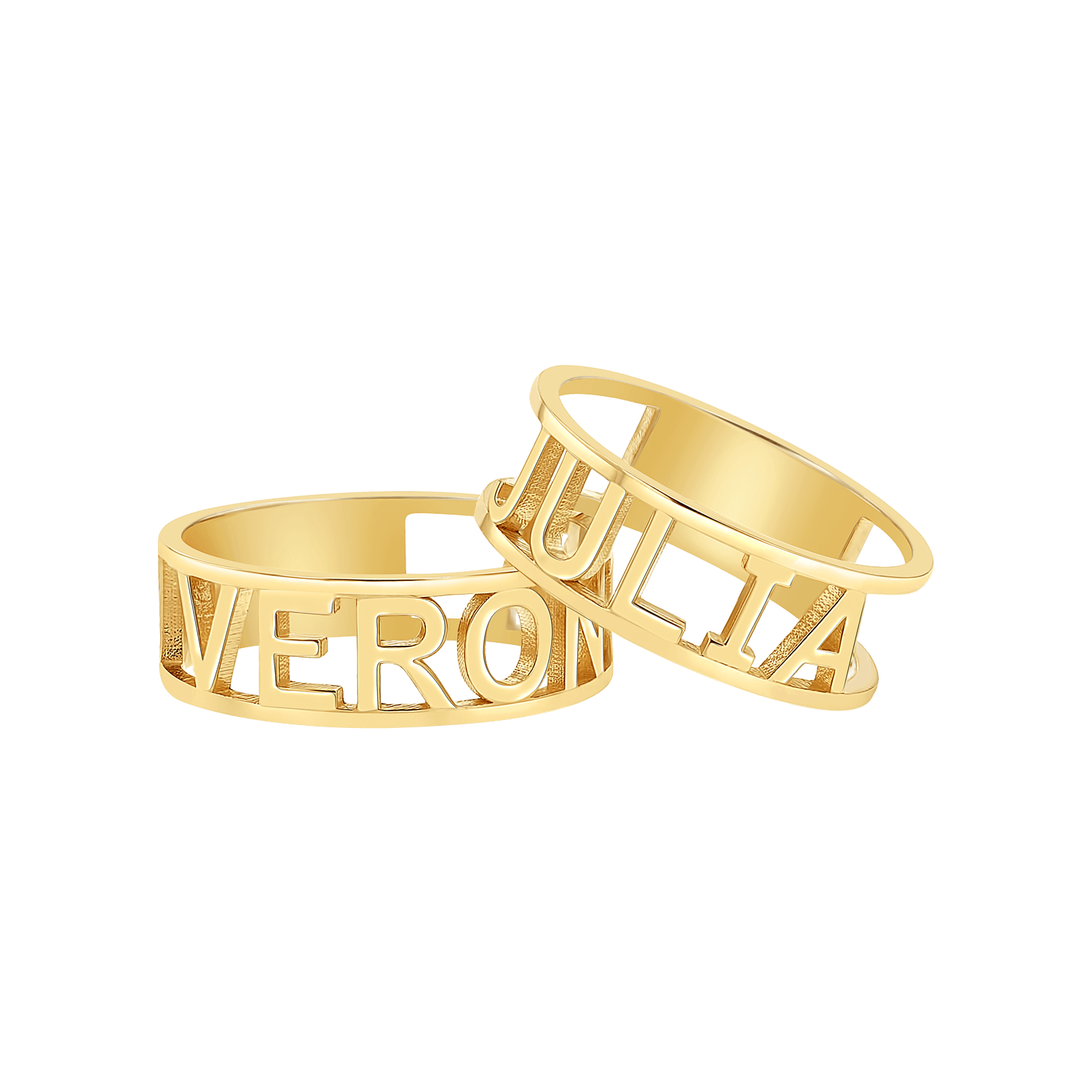 Custom Name Band Ring - Lotus Diamond