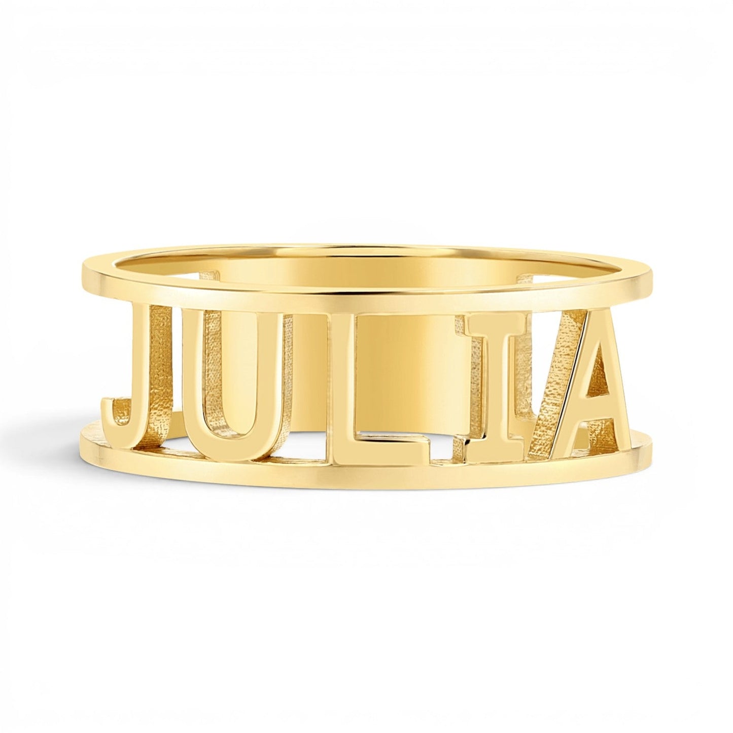 Custom Name Band Ring - Lotus Diamond