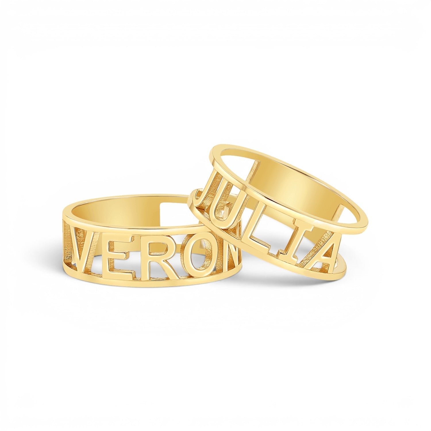 Custom Name Band Ring - Lotus Diamond