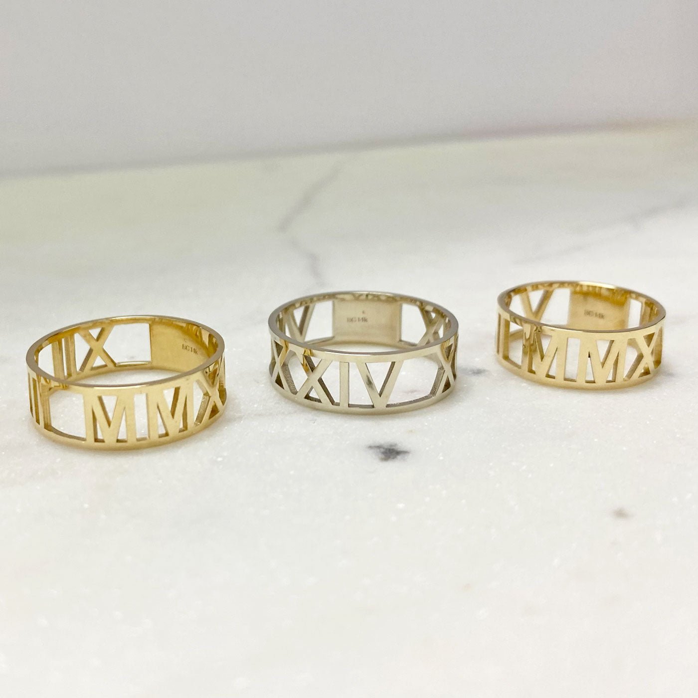 Custom Roman Numeral Ring - Lotus Diamond