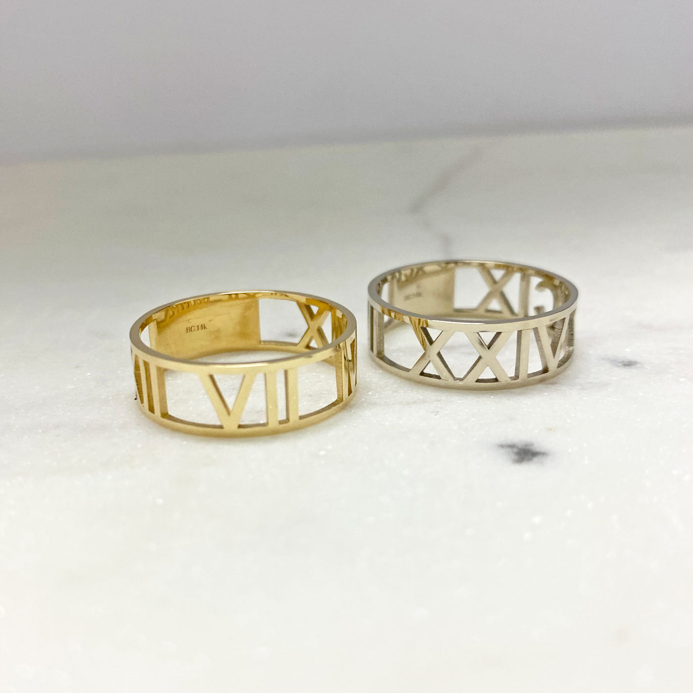 Custom Roman Numeral Ring - Lotus Diamond