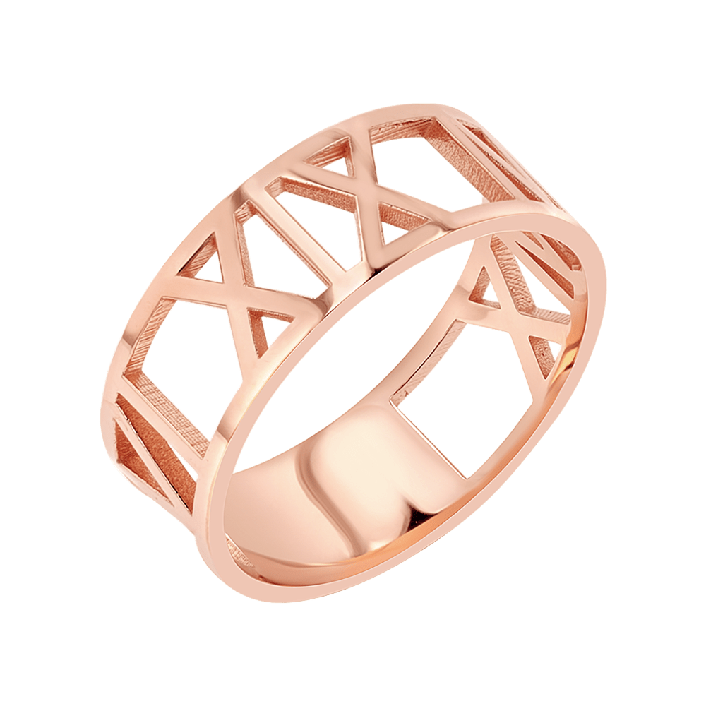Custom Roman Numeral Ring - Lotus Diamond