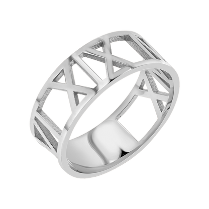 Custom Roman Numeral Ring - Lotus Diamond