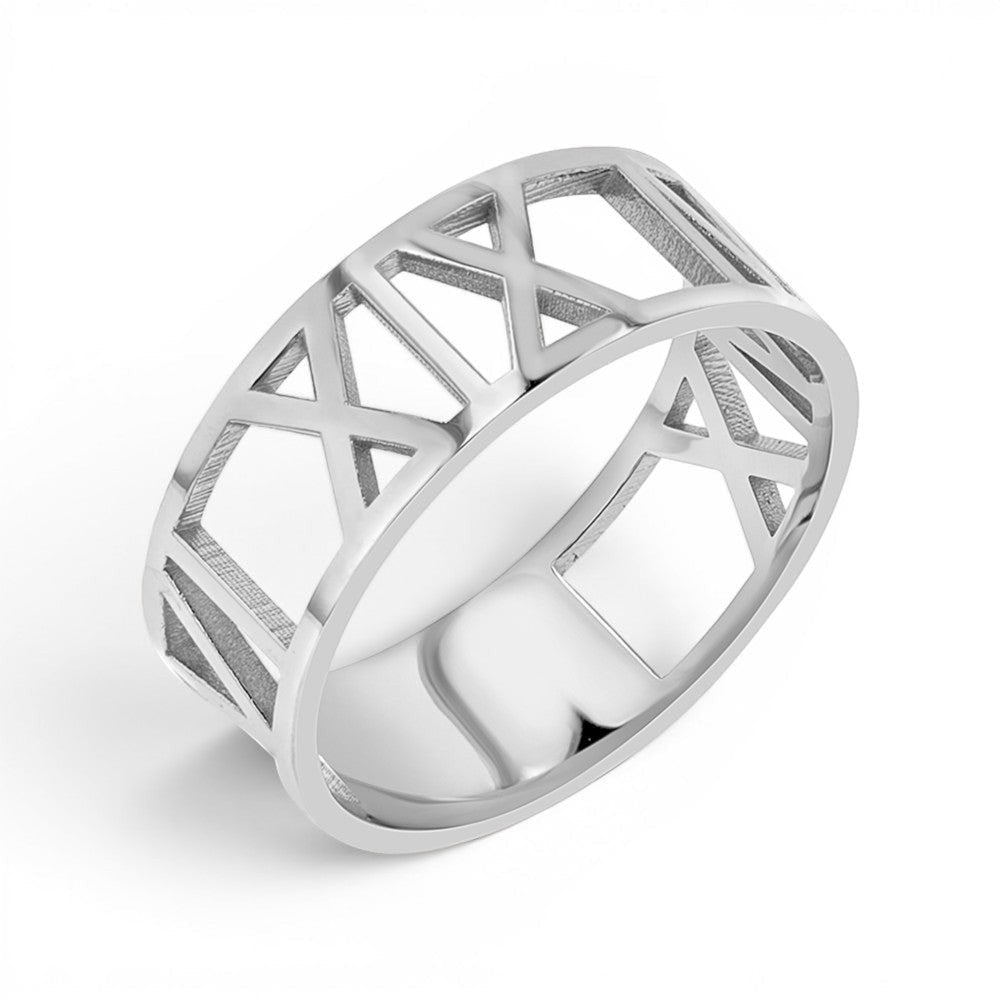 Custom Roman Numeral Ring - Lotus Diamond