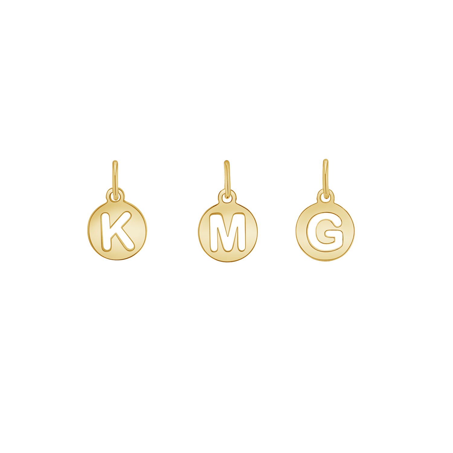 Cut - Out Round Letter Initial Charm - Lotus Diamond