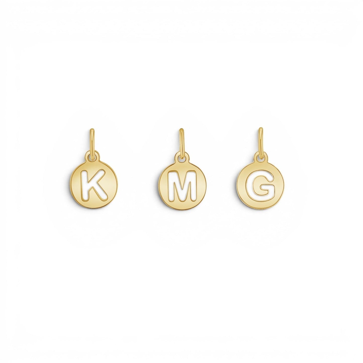 Cut - Out Round Letter Initial Charm - Lotus Diamond
