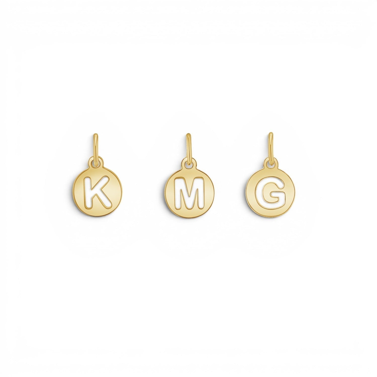 Cut - Out Round Letter Initial Charm - Lotus Diamond