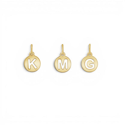 Cut - Out Round Letter Initial Charm - Lotus Diamond