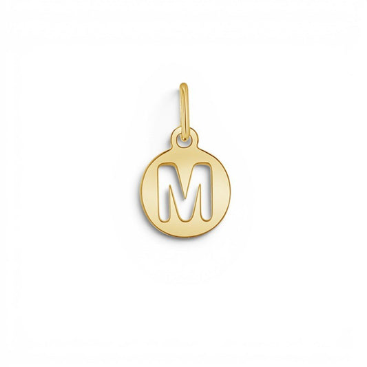 Cut - Out Round Letter Initial Charm - Lotus Diamond