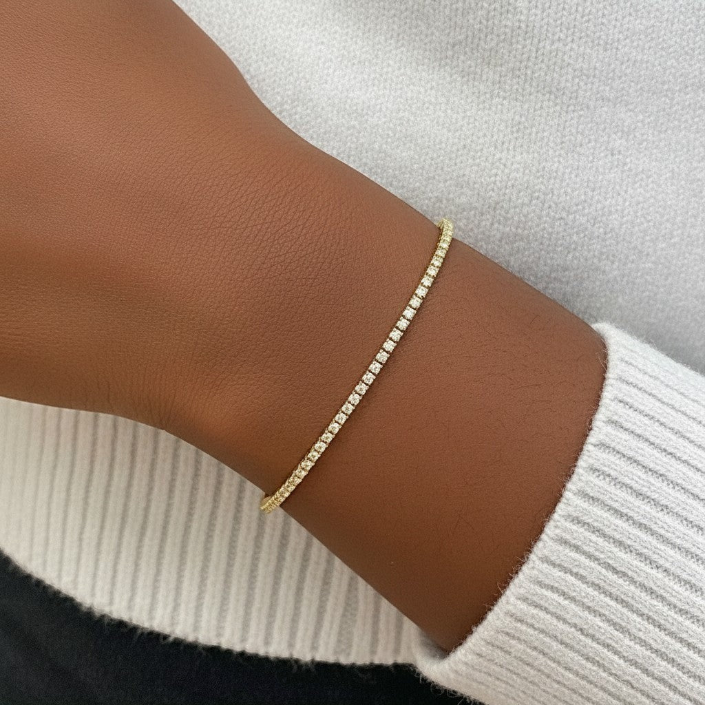 Dainty Diamond Tennis Bracelet - Lotus Diamond
