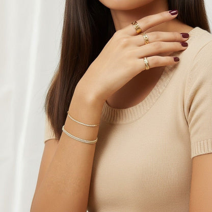Dainty Diamond Tennis Bracelet - Lotus Diamond