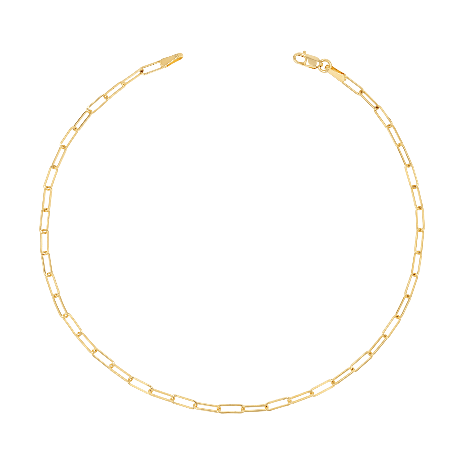 Dainty Paper Clip Anklet - Lotus Diamond
